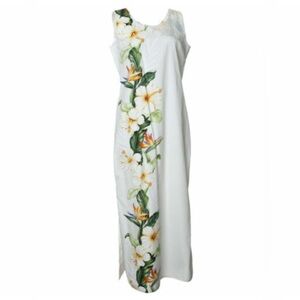 KY’S Sz 2XL Maxi Dress with Side Slits 100% Cotton Floral Unlined Made in Hawaii